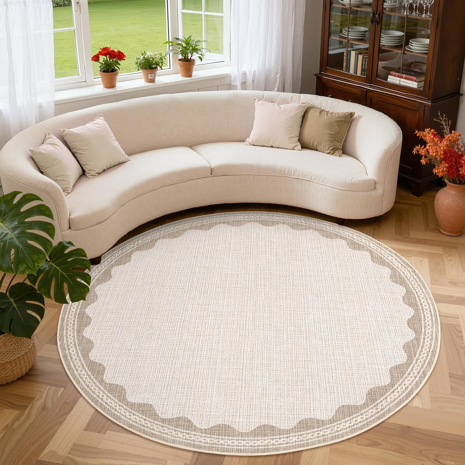 LocalStock 2x6 Runner Rug for Hallway Washable Kitchen Rugs Non Slip Solid Blue Modern Minimalism Soft Low-Pile Scalloped Indoor Carpet for Entryway Laundry Room Floor Mats - Image 31