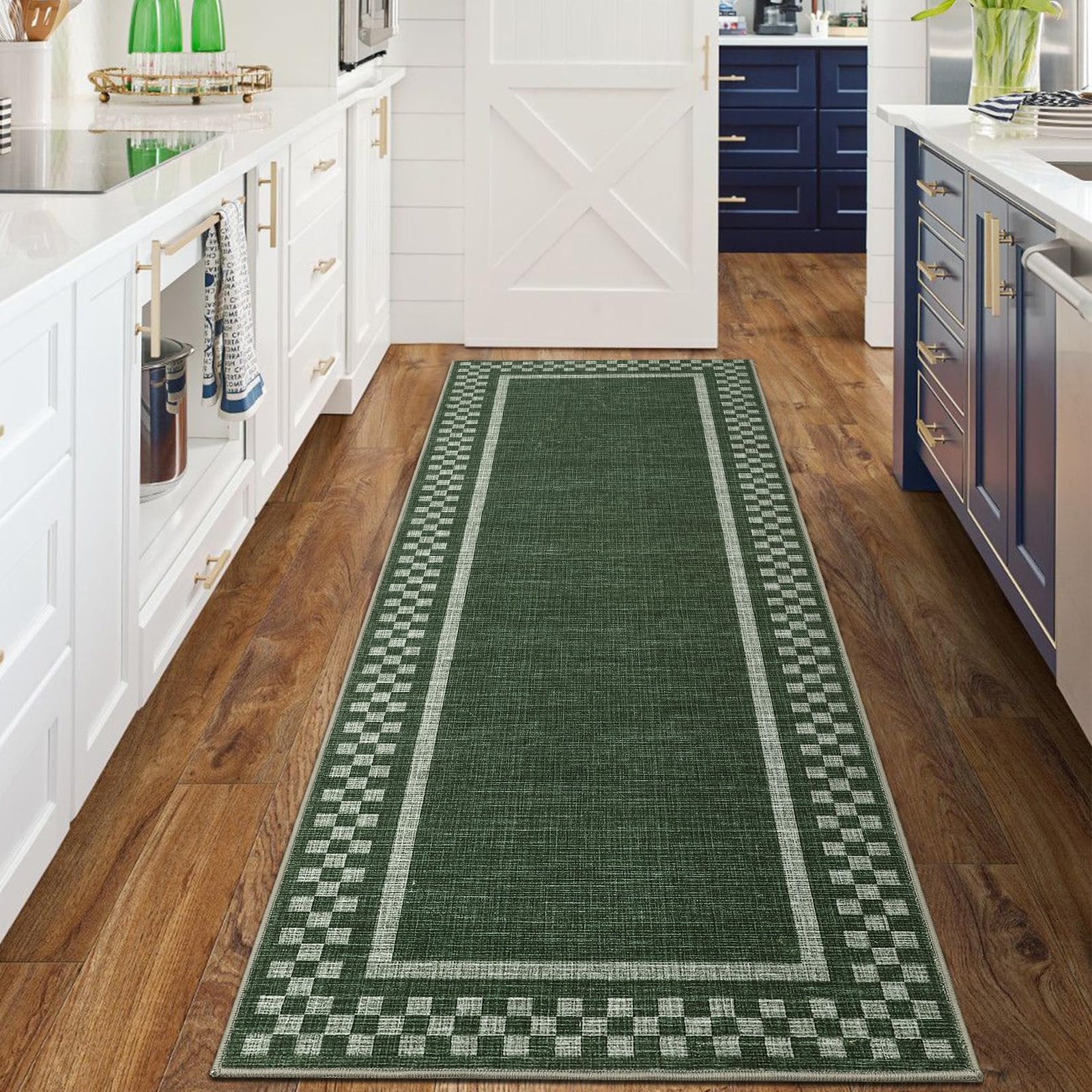 LocalStock Hallway Runner Rug 2x6 Non Slip Scalloped Washable Rug for Kitchen Entry Stain Resistant Modern Border Throw Floor Carpet Long Runner Mat for Bathroom Living Room Bedside, Beige - Image 31