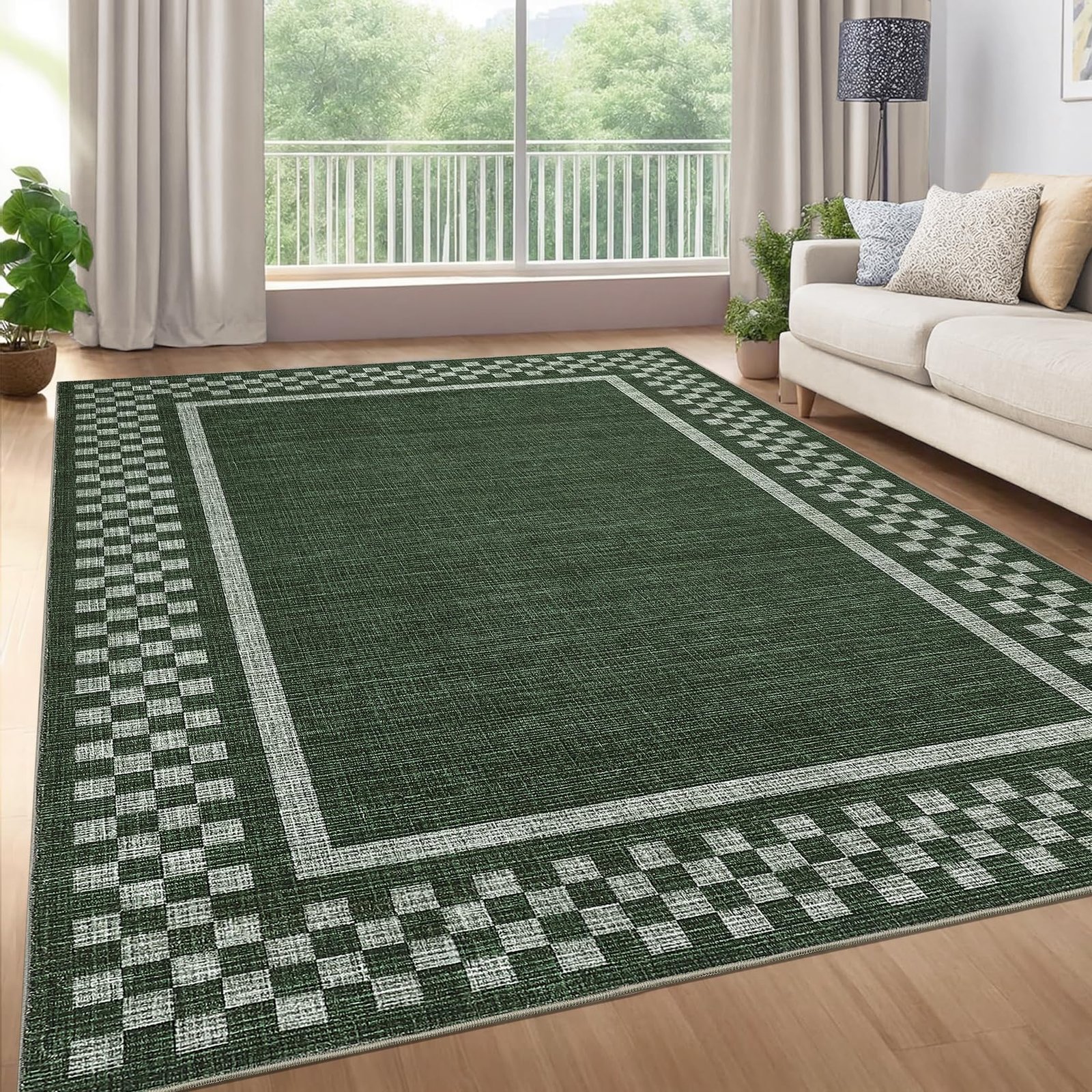 LocalStock Hallway Runner Rug 2x6 Non Slip Scalloped Washable Rug for Kitchen Entry Stain Resistant Modern Border Throw Floor Carpet Long Runner Mat for Bathroom Living Room Bedside, Beige - Image 54