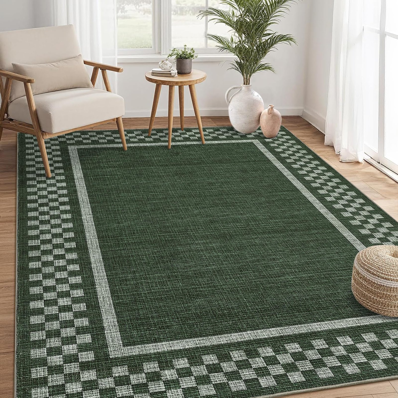 LocalStock Hallway Runner Rug 2x6 Non Slip Scalloped Washable Rug for Kitchen Entry Stain Resistant Modern Border Throw Floor Carpet Long Runner Mat for Bathroom Living Room Bedside, Beige - Image 34