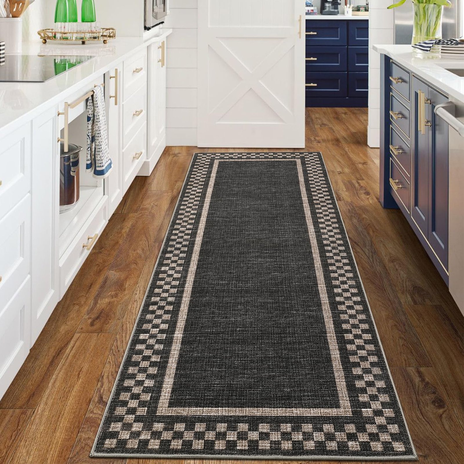 LocalStock Hallway Runner Rug 2x6 Non Slip Scalloped Washable Rug for Kitchen Entry Stain Resistant Modern Border Throw Floor Carpet Long Runner Mat for Bathroom Living Room Bedside, Beige - Image 9