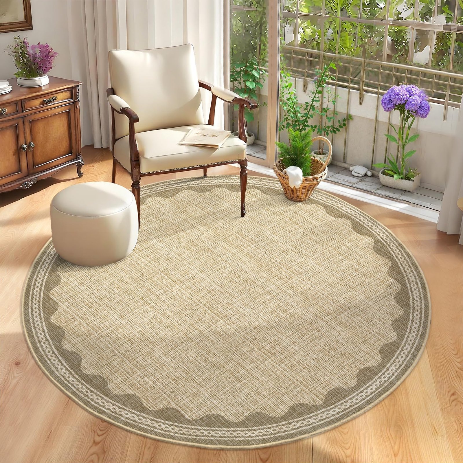 LocalStock 2x6 Runner Rug for Hallway Washable Kitchen Rugs Non Slip Solid Blue Modern Minimalism Soft Low-Pile Scalloped Indoor Carpet for Entryway Laundry Room Floor Mats - Image 24