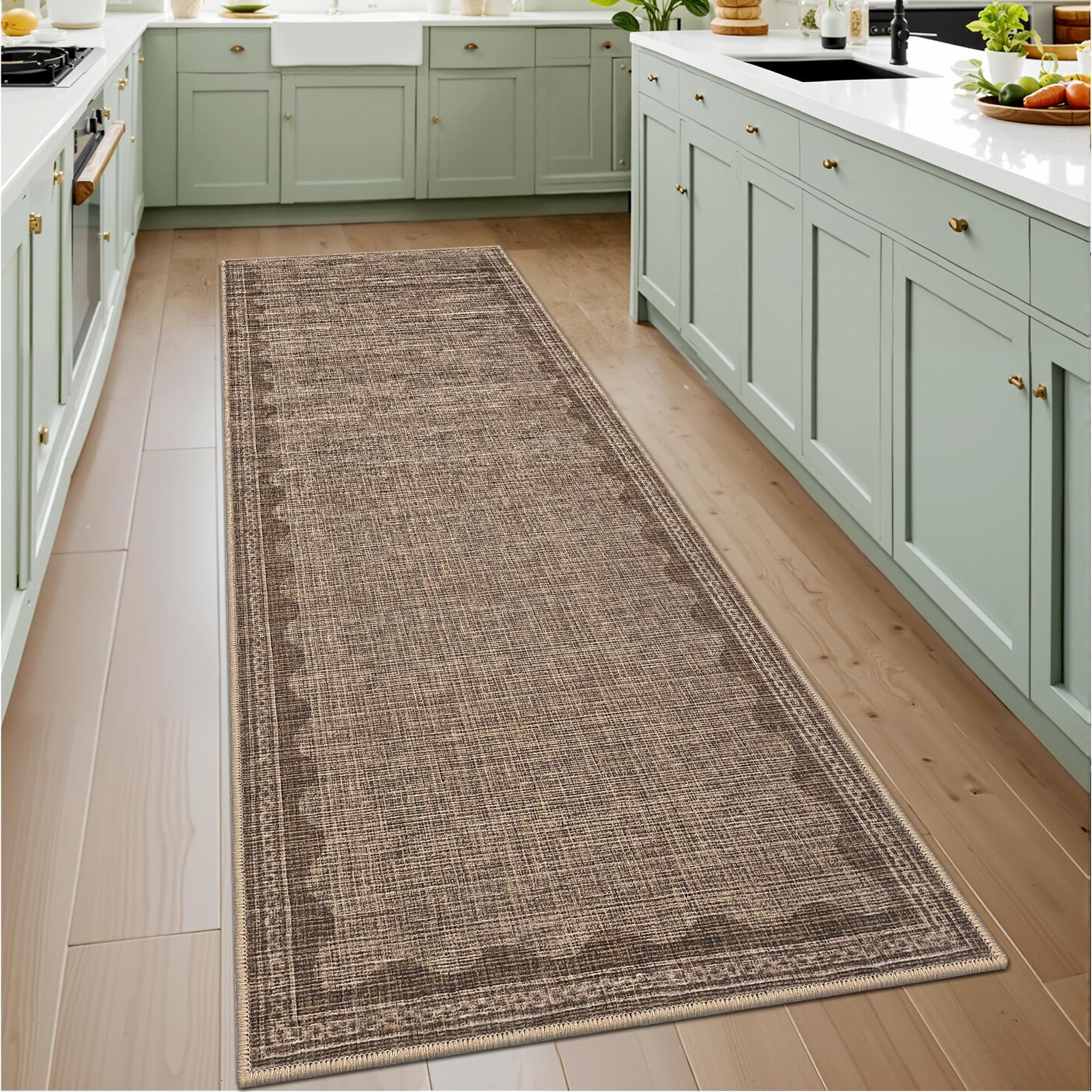 LocalStock 2x6 Runner Rug for Hallway Washable Kitchen Rugs Non Slip Solid Blue Modern Minimalism Soft Low-Pile Scalloped Indoor Carpet for Entryway Laundry Room Floor Mats - Image 46