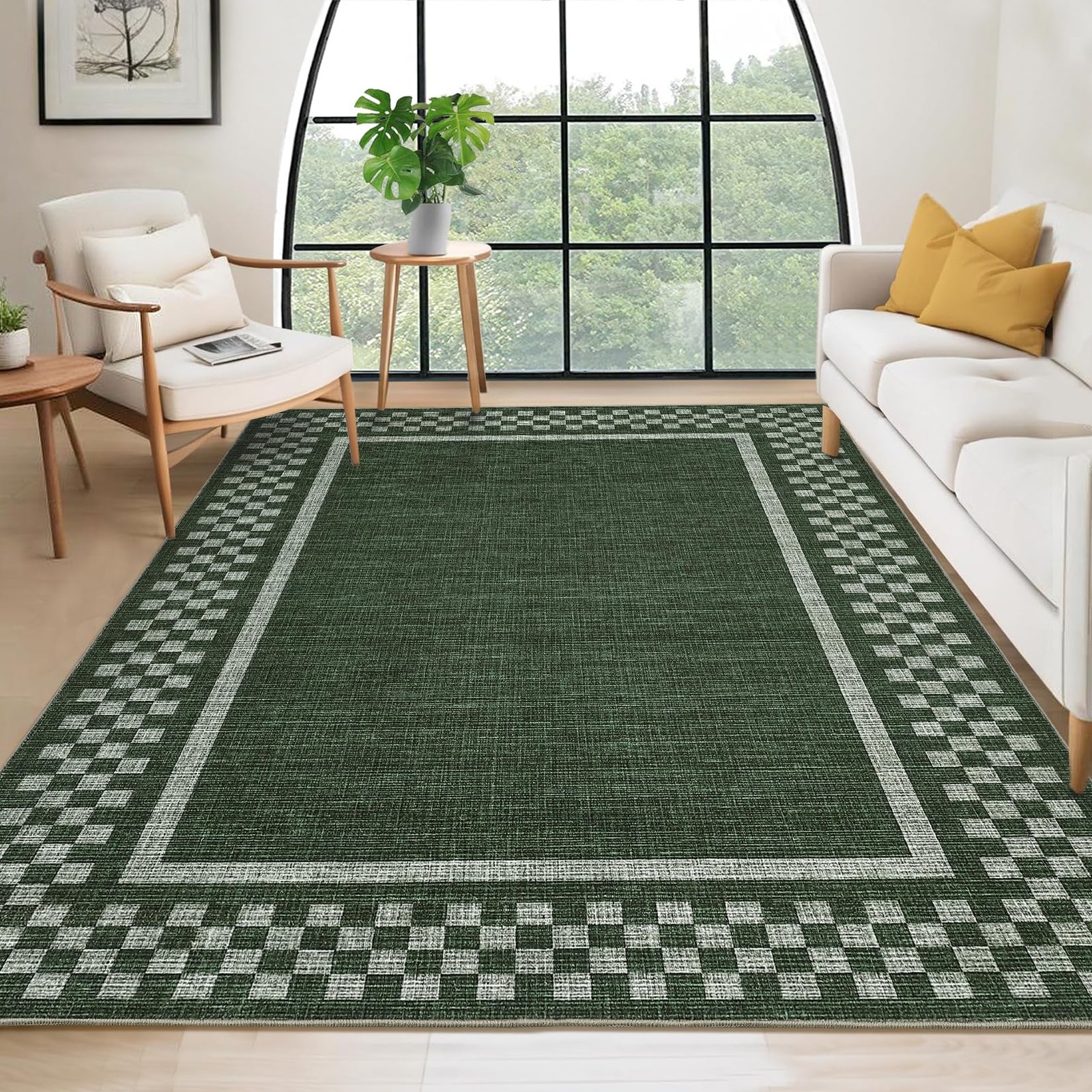 LocalStock Hallway Runner Rug 2x6 Non Slip Scalloped Washable Rug for Kitchen Entry Stain Resistant Modern Border Throw Floor Carpet Long Runner Mat for Bathroom Living Room Bedside, Beige - Image 44