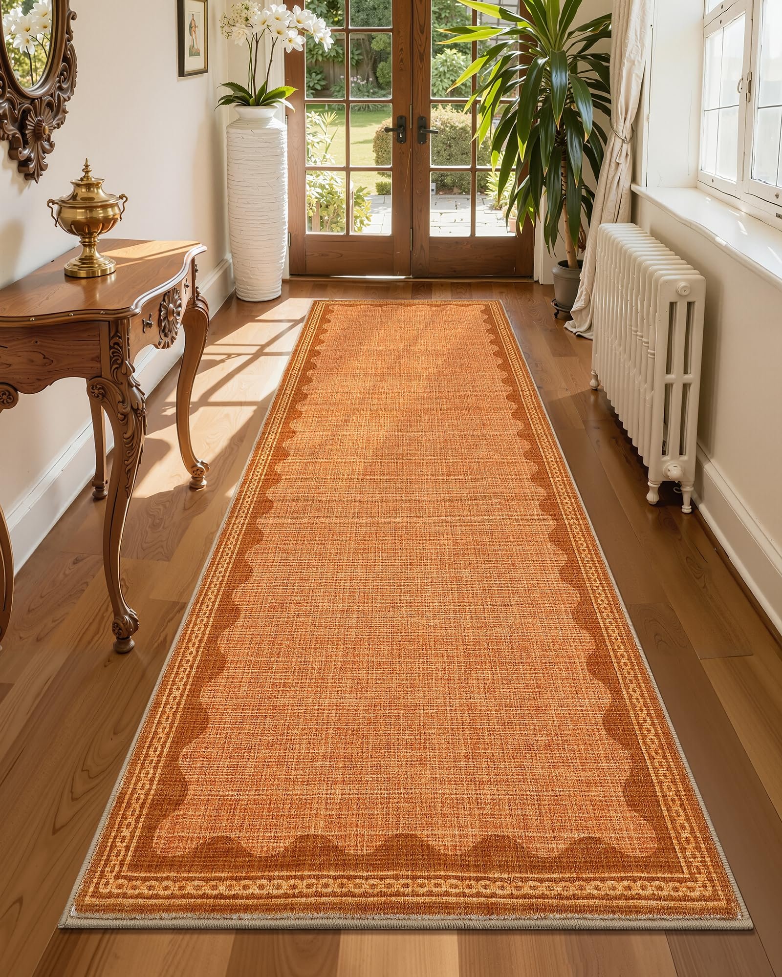 LocalStock 2x6 Runner Rug for Hallway Washable Kitchen Rugs Non Slip Solid Blue Modern Minimalism Soft Low-Pile Scalloped Indoor Carpet for Entryway Laundry Room Floor Mats - Image 57