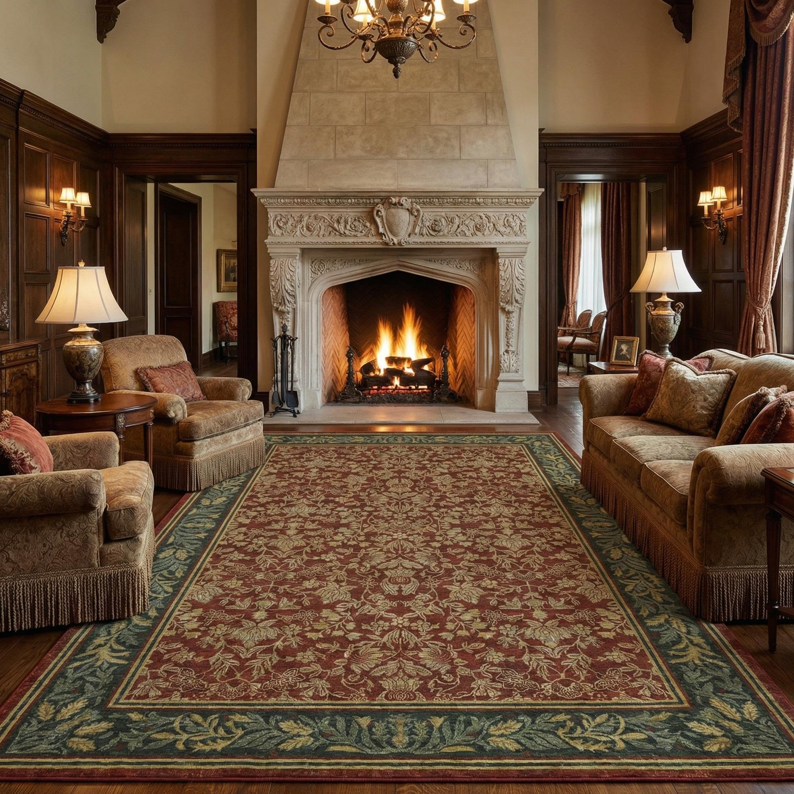 LocalStock 5x7 Washable Area Rugs for Living Room, Boho Vintage Rug Non Slip Low Pile Stain Resistance Indoor Soft Large Throw Carpet for Bedroom Dining Room Office Green Black - Image 30